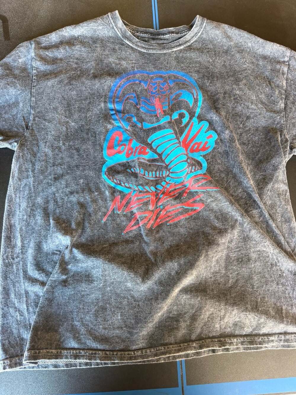 Cobra Kai Never Dies Acid Wash Graphic T-Shirt